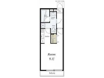 リブリSUNNY(ワンルーム/1階)の間取り写真