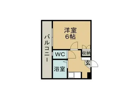 パサージュ勢家(1K/2階)の間取り写真