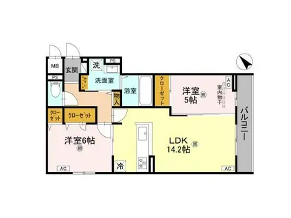 ALTAMAISON東雲(2LDK/3階)の間取り写真