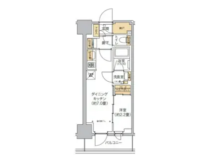 リビオメゾン西麻布(1DK/2階)の間取り写真