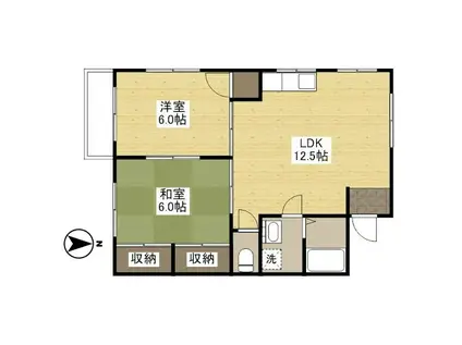 サン・オーシャン(2LDK/3階)の間取り写真