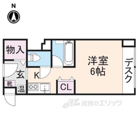 アスカ21大和小泉(ワンルーム/3階)の間取り写真