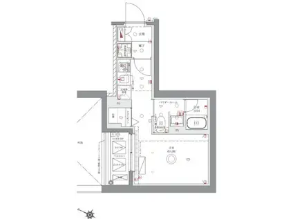 AZEST阪東橋II(ワンルーム/3階)の間取り写真