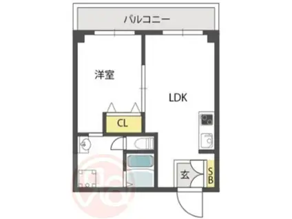 大国町池田マンション(1LDK/5階)の間取り写真