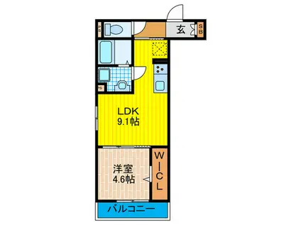 シャンテ東館(1LDK/1階)の間取り写真