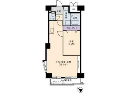 多賀城ロジュマンG棟(1LDK/10階)の間取り写真