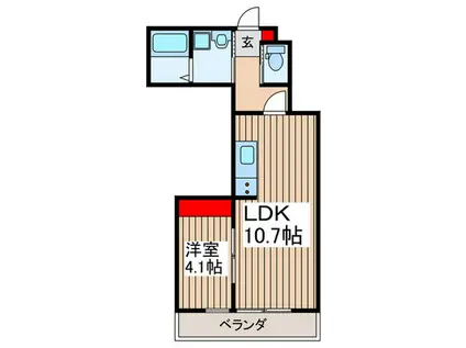 船橋市本中山2丁目計画(1LDK/2階)の間取り写真