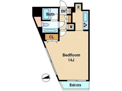 シンシア新中野(1K/9階)の間取り写真