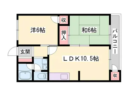 レオパレスII(2LDK/1階)の間取り写真