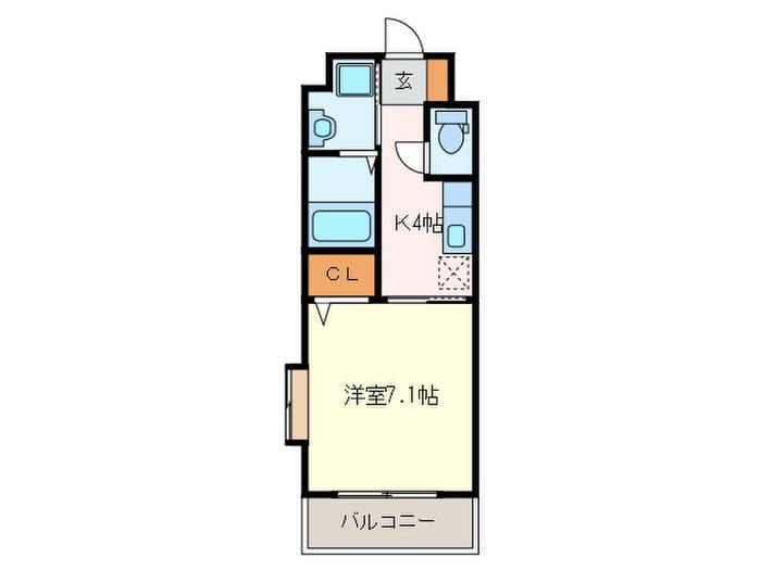 アルゴヴィラージュ千防(1K/2階)の間取り写真