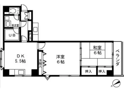 ルミエール上杉(2DK/4階)の間取り写真