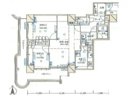 コンセールタワー所沢(2LDK/6階)の間取り写真