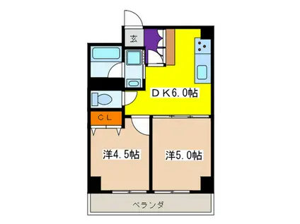 秀和第4東陽町レジデンス(2DK/10階)の間取り写真