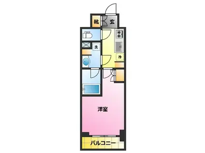 ハーモニーレジデンス武蔵小杉2(1K/6階)の間取り写真