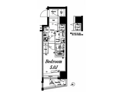アクサス西五反田(1K/4階)の間取り写真