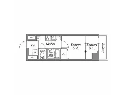 N-FLATS町田(2K/11階)の間取り写真