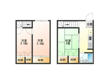 ル・カトレアⅡ(3K/2階)の間取り写真