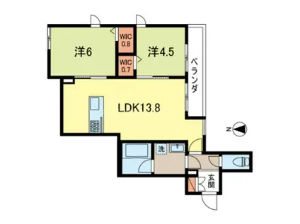 CREST I(2LDK/2階)の間取り写真