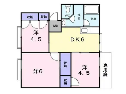 ハイムナカノ(3DK/1階)の間取り写真