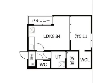 パークス神戸(1LDK/4階)の間取り写真