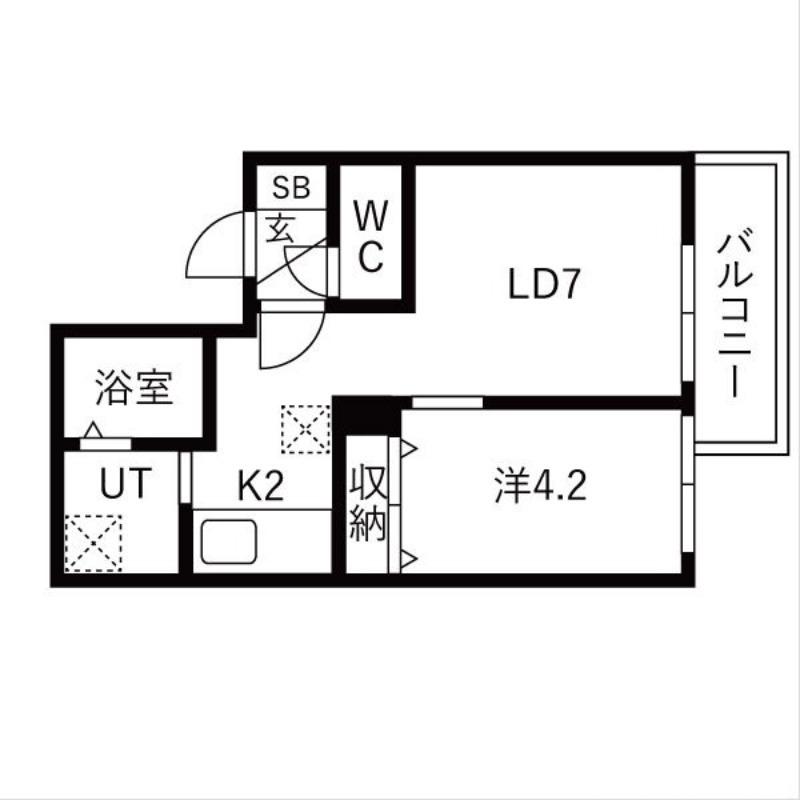 ブリス北円山(1LDK/3階)の間取り写真