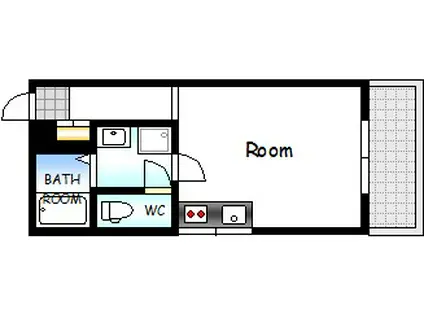 タックマンション宝町(ワンルーム/2階)の間取り写真