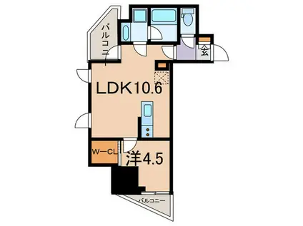 LUMIEC KITASHINAGAWA(1LDK/6階)の間取り写真