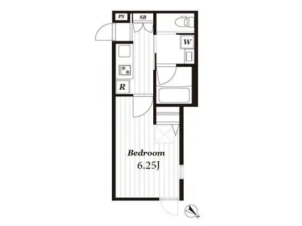 デュオメゾン赤塚イースト(1K/1階)の間取り写真