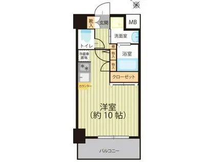 エスリード弁天町南(1K/3階)の間取り写真