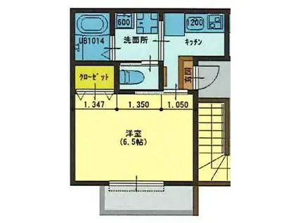 クレアウエスト(1K/1階)の間取り写真