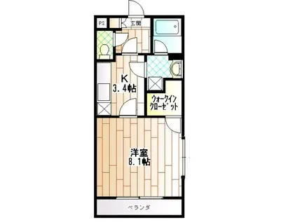 セレーネ(1K/1階)の間取り写真