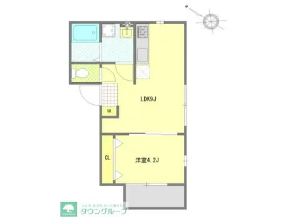 東久留米市東本町AP(1LDK/1階)の間取り写真