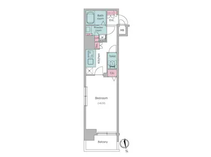 レジディア銀座東(1K/6階)の間取り写真