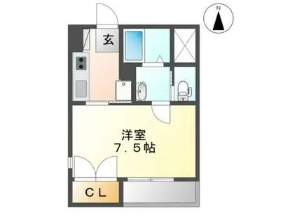 ビアン長町(1K/3階)の間取り写真