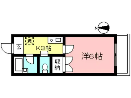 アルベール向ヶ丘(1K/1階)の間取り写真