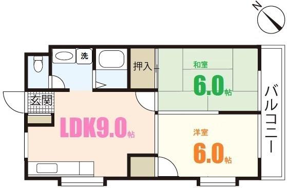 森田ビルNO1(2LDK/1階)の間取り写真