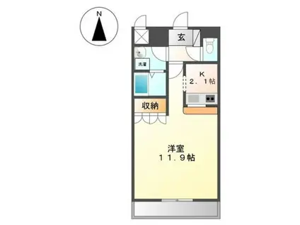 アランフェス(1K/2階)の間取り写真