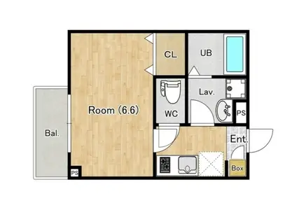 ジーメゾン大和イースト(1K/1階)の間取り写真