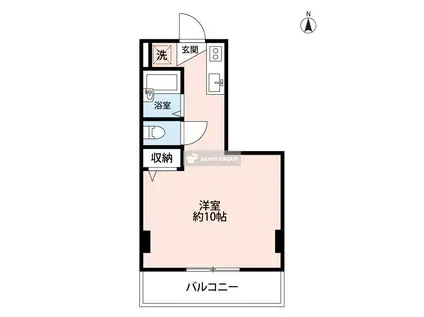 エーデルハイムI(ワンルーム/2階)の間取り写真