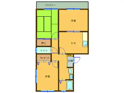 Gティファニー(3DK/3階)の間取り写真