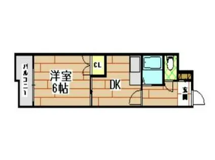 フォーサイトフォワイエ片野R(1DK/3階)の間取り写真