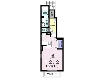 ベル・アンジュ(ワンルーム/1階)の間取り写真