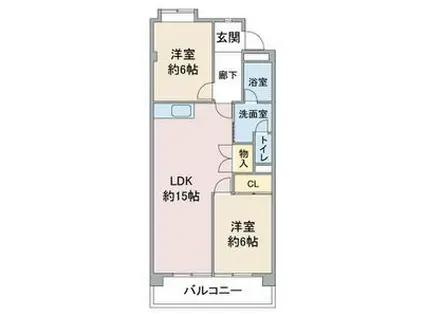 レジデンス明日香(2LDK/2階)の間取り写真