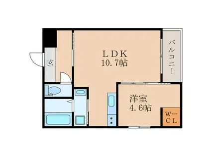 ムーヴ尼崎開明町(1LDK/2階)の間取り写真