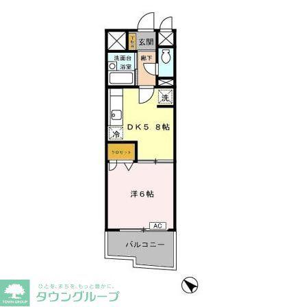 フォルスト平尾(1DK/4階)の間取り写真