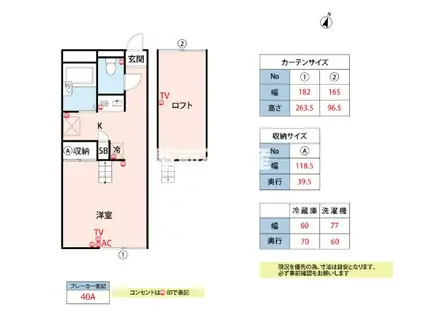 パルテ大濠 N棟(1K/1階)の間取り写真