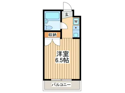 キャッスルマンション東林間(1K/3階)の間取り写真