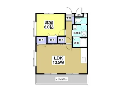 マンションハワー・マハル(1LDK/1階)の間取り写真