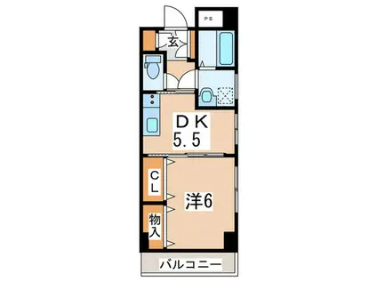 WOODS FIELD TAMAPLAZA(1DK/2階)の間取り写真
