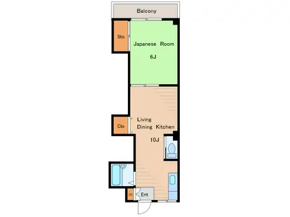 畠平コーポ(1LDK/3階)の間取り写真